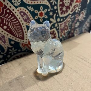 Mosser sitting cat - opalescent crystal glass
